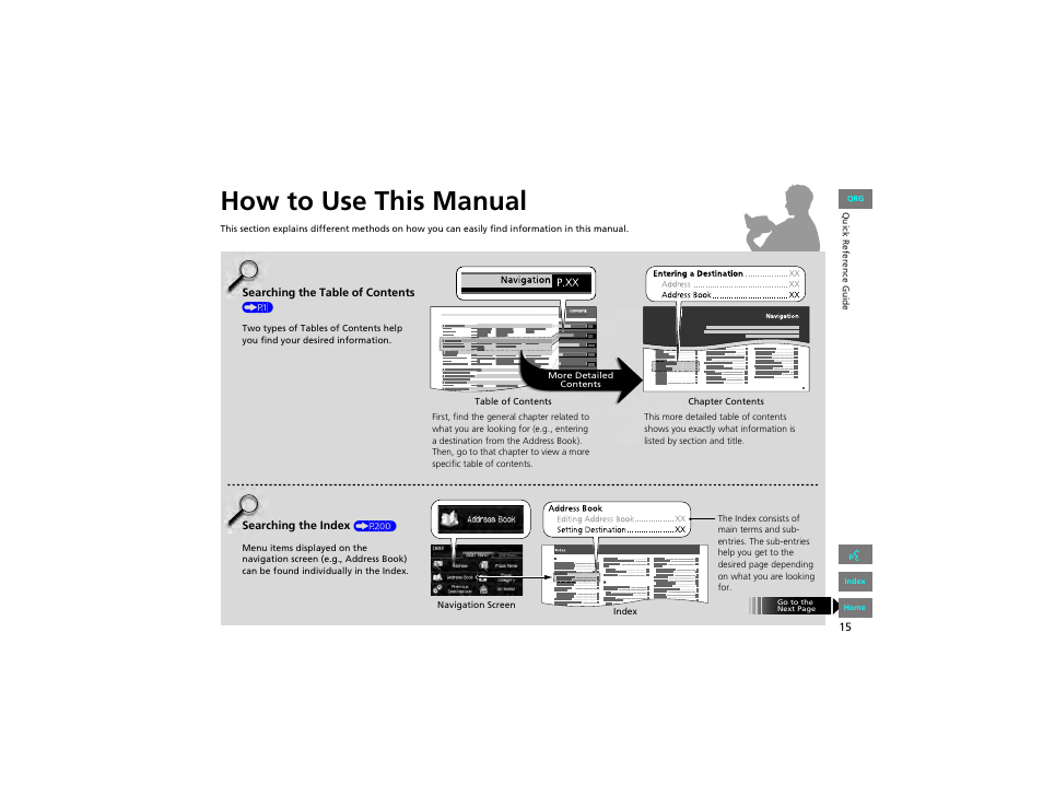 How to use this manual | HONDA 2012 Civic Hybrid Navigation User Manual | Page 16 / 204