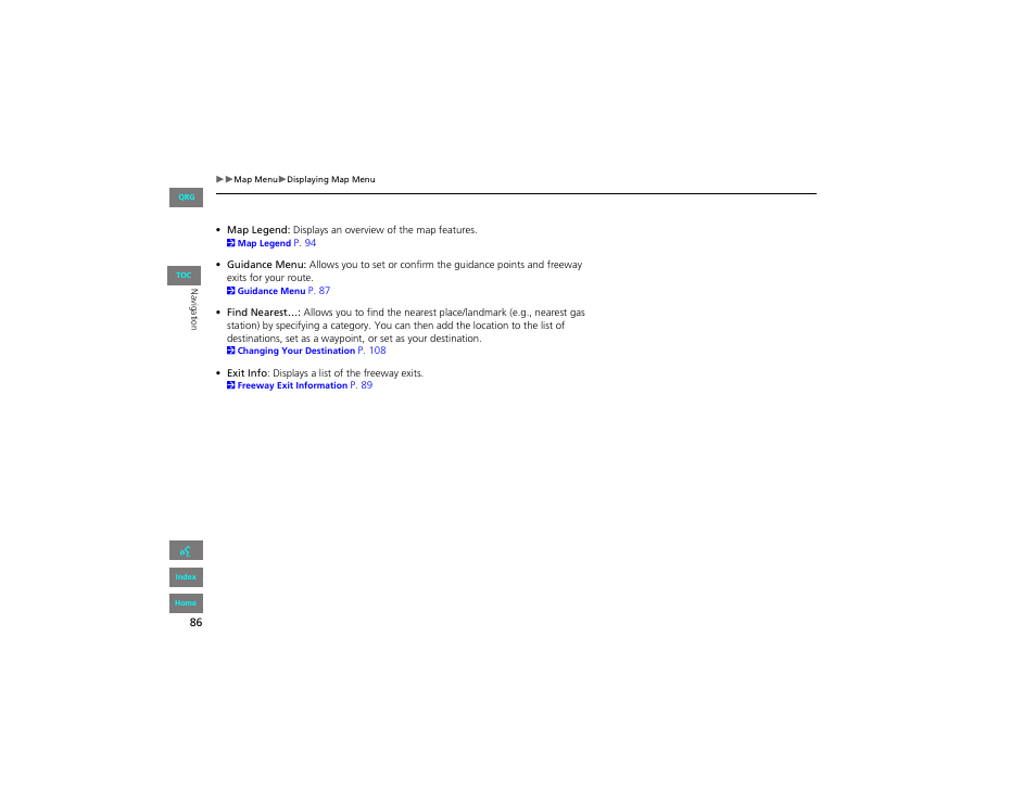 HONDA 2012 Civic Hybrid Navigation User Manual | Page 87 / 204