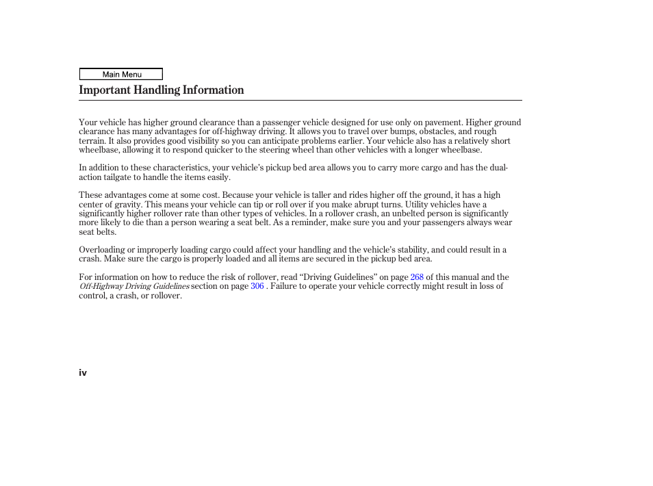 Important handling information | HONDA 2011 Ridgeline User Manual | Page 4 / 423