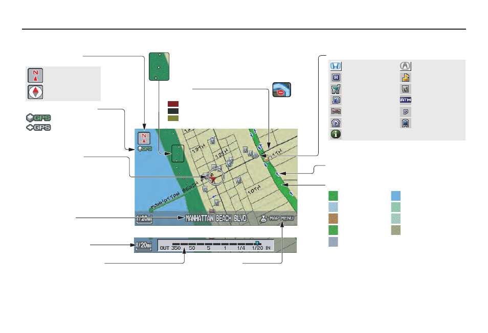 A message, Getting started, 2011 pilot | Map screen legend | HONDA 2011 Pilot Navigation User Manual | Page 19 / 159