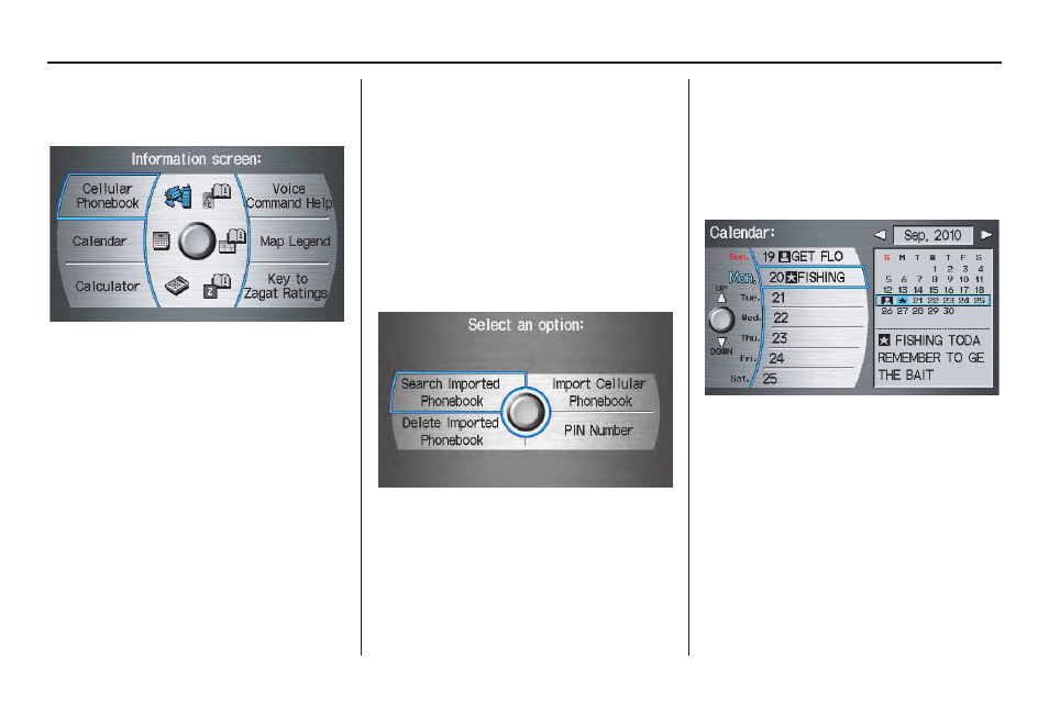 Information features, 2011 pilot | HONDA 2011 Pilot Navigation User Manual | Page 70 / 159