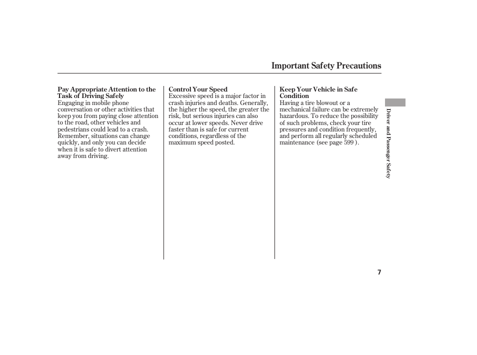 Important safety precautions | HONDA 2012 Pilot User Manual | Page 15 / 682