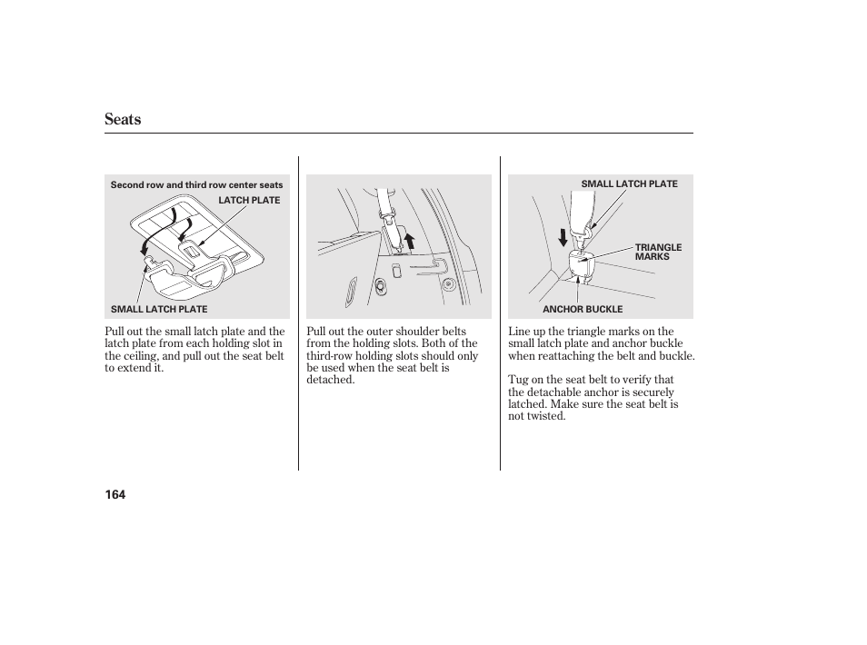 Seats | HONDA 2012 Pilot User Manual | Page 172 / 682