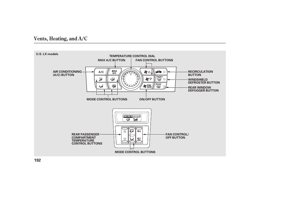 Vents, heating, and a/c | HONDA 2012 Pilot User Manual | Page 200 / 682