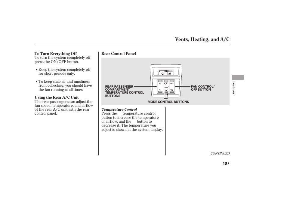 Vents, heating, and a/c | HONDA 2012 Pilot User Manual | Page 205 / 682