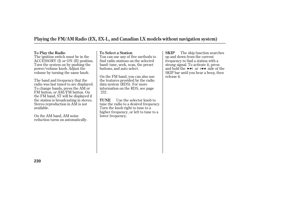 HONDA 2012 Pilot User Manual | Page 238 / 682