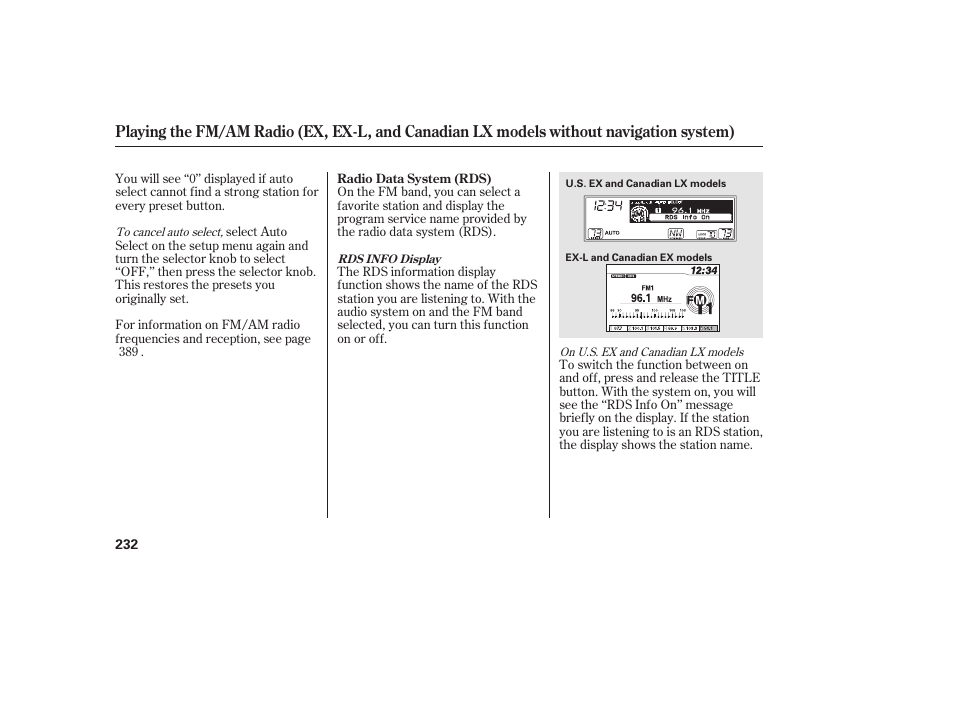HONDA 2012 Pilot User Manual | Page 240 / 682
