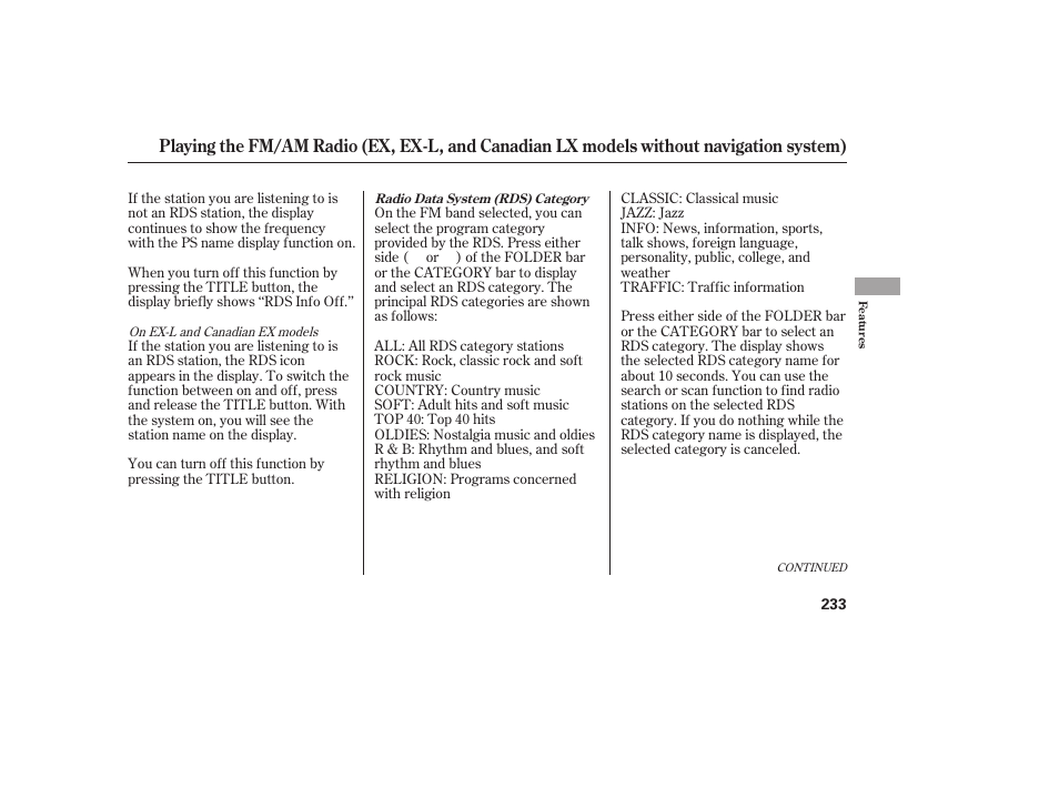 HONDA 2012 Pilot User Manual | Page 241 / 682