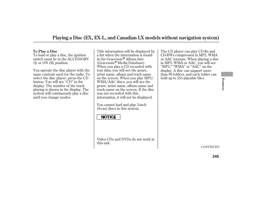 HONDA 2012 Pilot User Manual | Page 253 / 682
