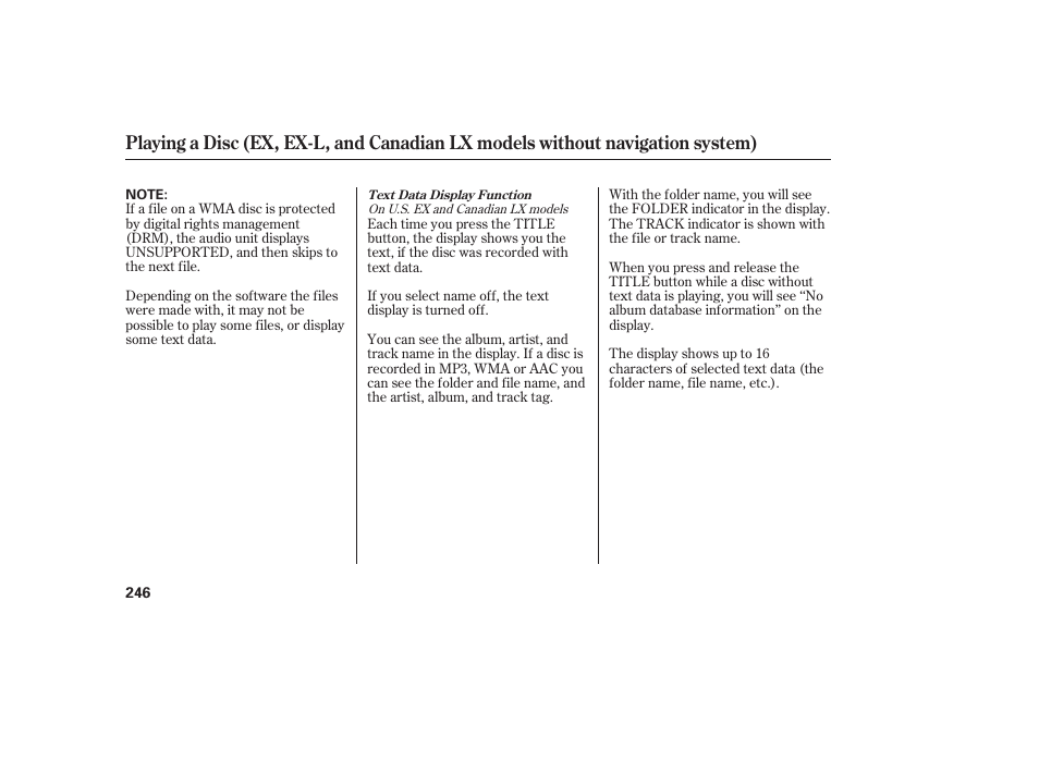 HONDA 2012 Pilot User Manual | Page 254 / 682