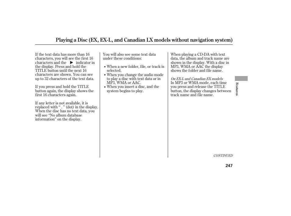 HONDA 2012 Pilot User Manual | Page 255 / 682