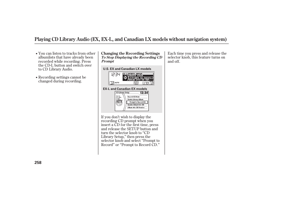 HONDA 2012 Pilot User Manual | Page 266 / 682