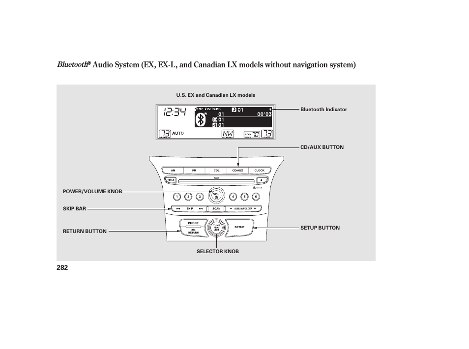 Bluetooth | HONDA 2012 Pilot User Manual | Page 290 / 682