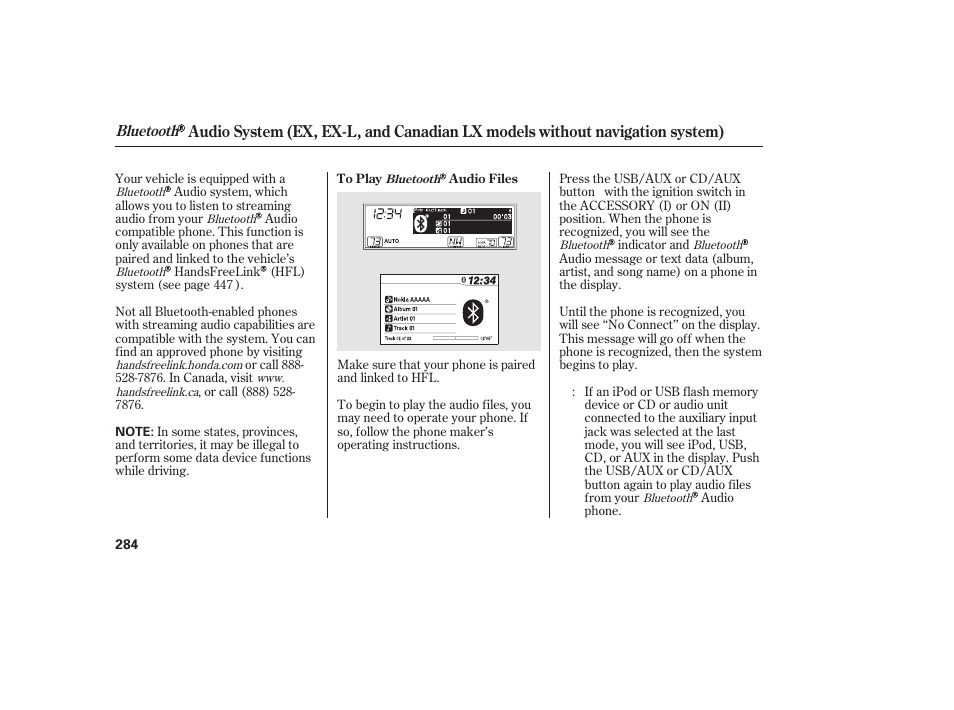 HONDA 2012 Pilot User Manual | Page 292 / 682