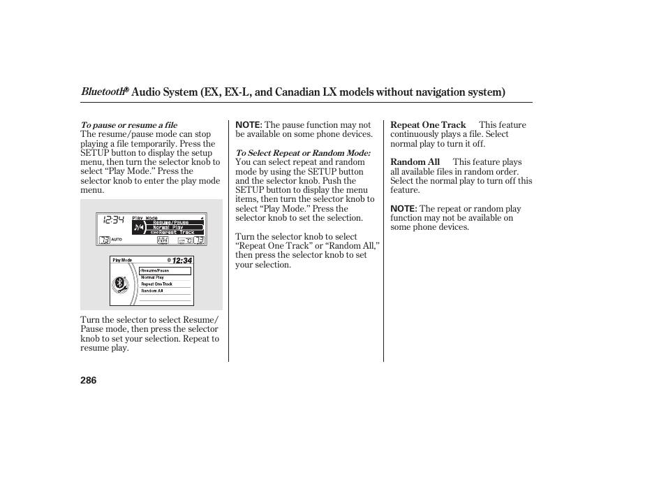 HONDA 2012 Pilot User Manual | Page 294 / 682