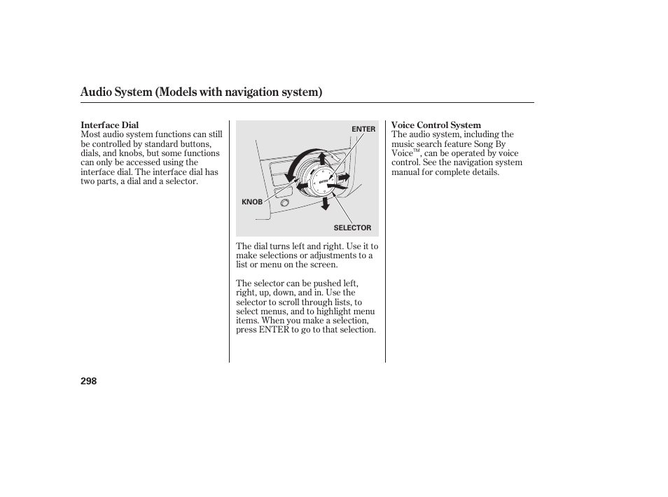 Audio system (models with navigation system) | HONDA 2012 Pilot User Manual | Page 306 / 682