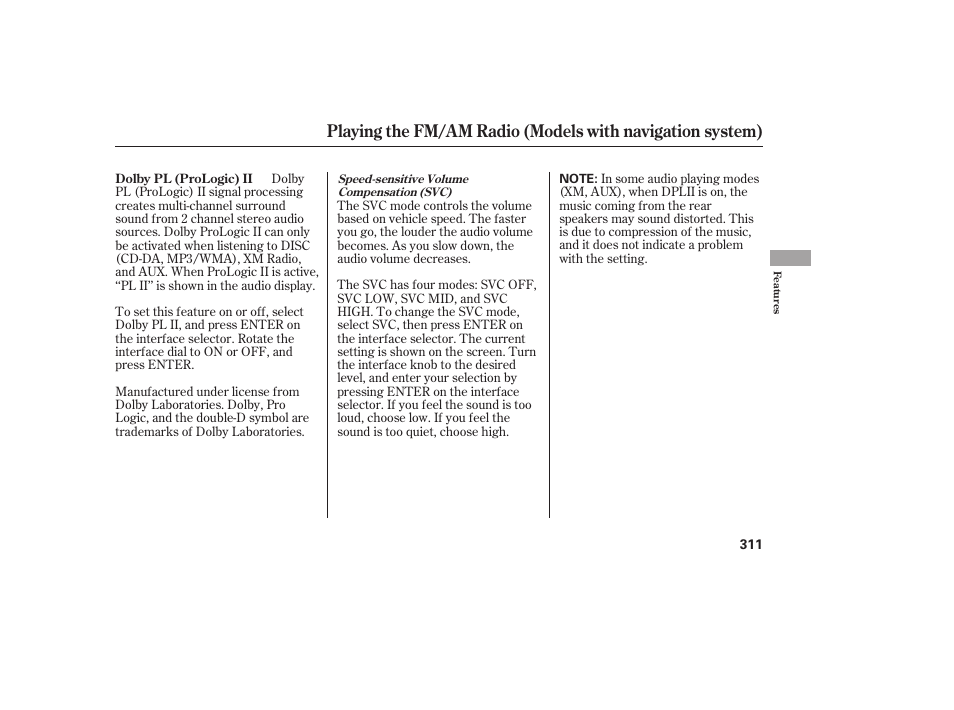 HONDA 2012 Pilot User Manual | Page 319 / 682