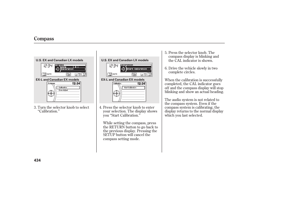 Compass | HONDA 2012 Pilot User Manual | Page 442 / 682