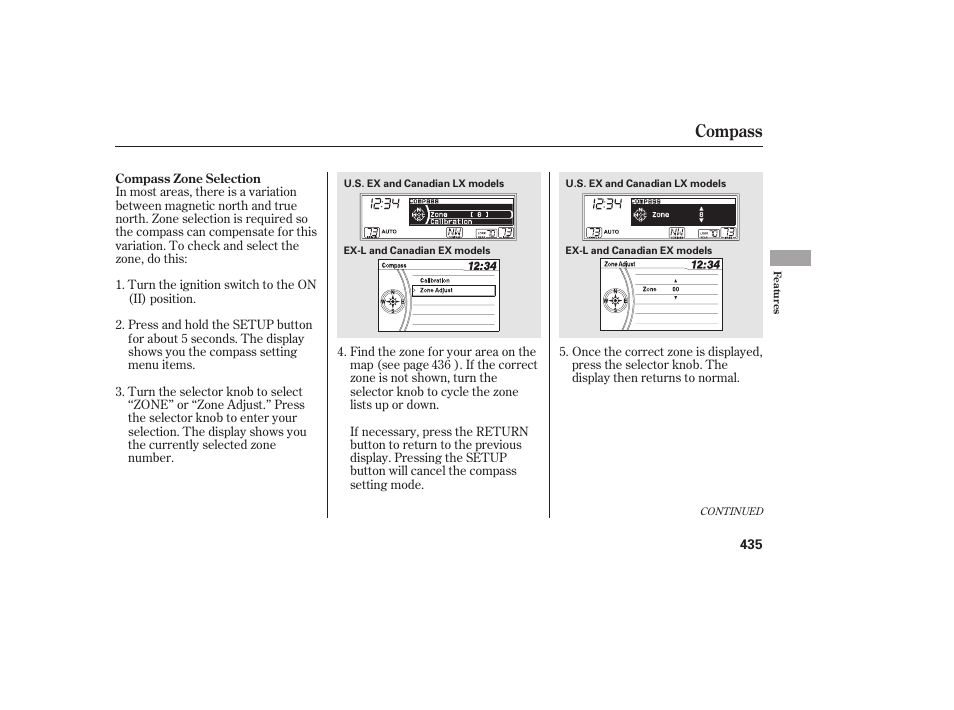 Compass | HONDA 2012 Pilot User Manual | Page 443 / 682