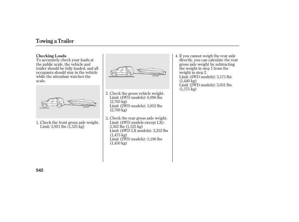 Towing a trailer | HONDA 2012 Pilot User Manual | Page 550 / 682