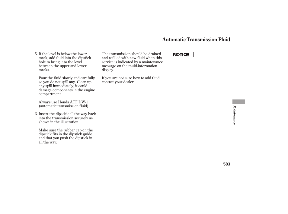 Automatic transmission fluid | HONDA 2012 Pilot User Manual | Page 591 / 682