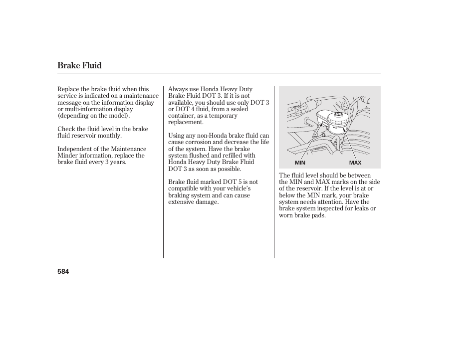 Brake fluid | HONDA 2012 Pilot User Manual | Page 592 / 682