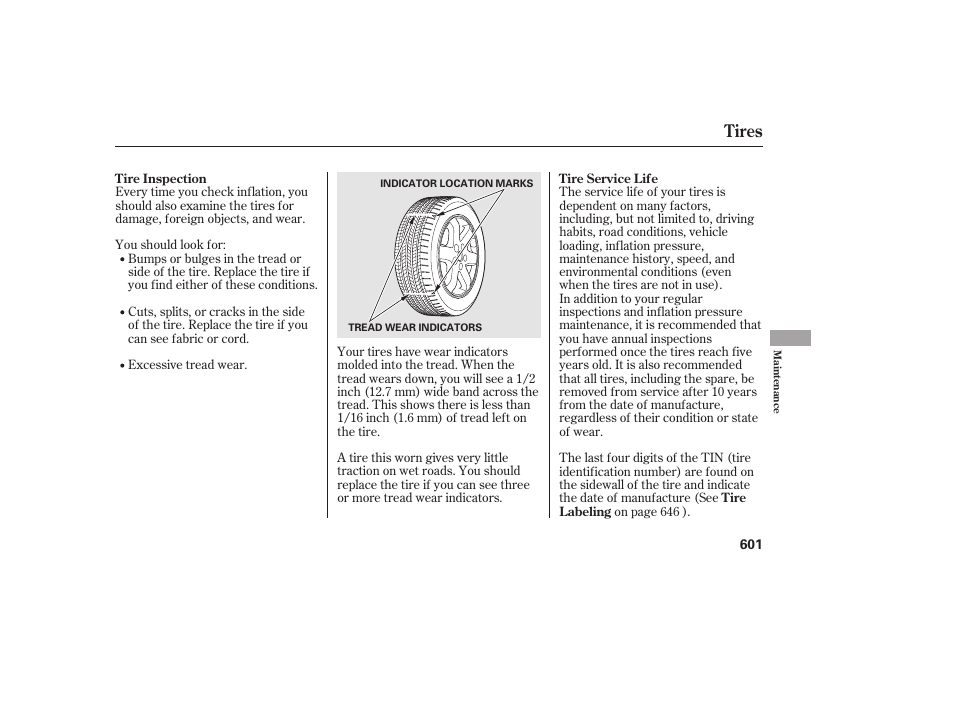 Tires | HONDA 2012 Pilot User Manual | Page 609 / 682