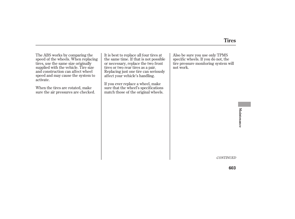 Tires | HONDA 2012 Pilot User Manual | Page 611 / 682