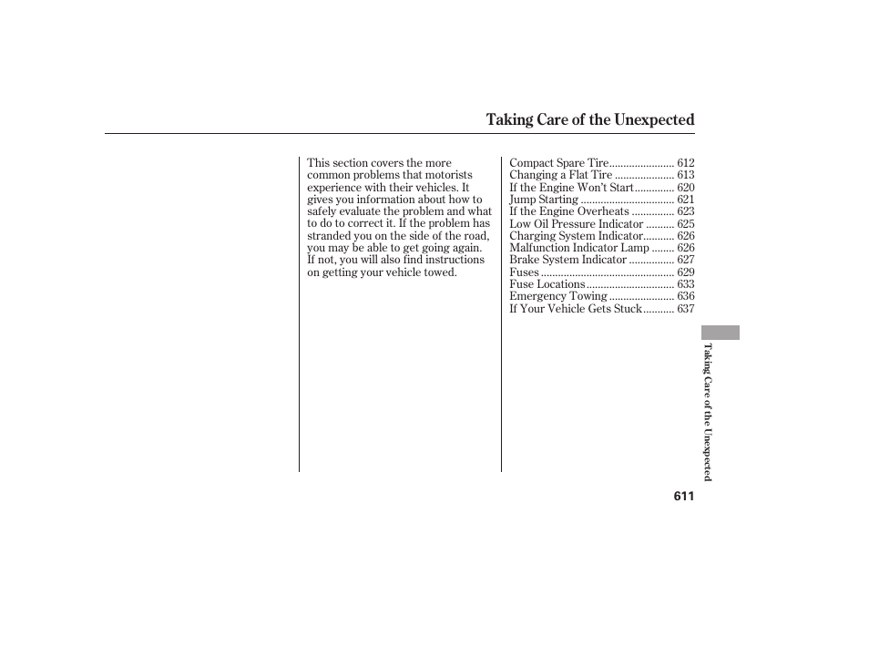 Taking care of the unexpected | HONDA 2012 Pilot User Manual | Page 619 / 682