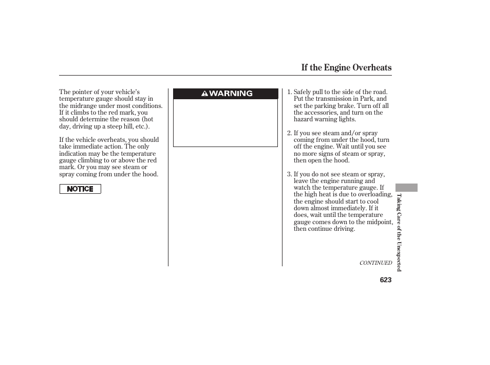 If the engine overheats | HONDA 2012 Pilot User Manual | Page 631 / 682