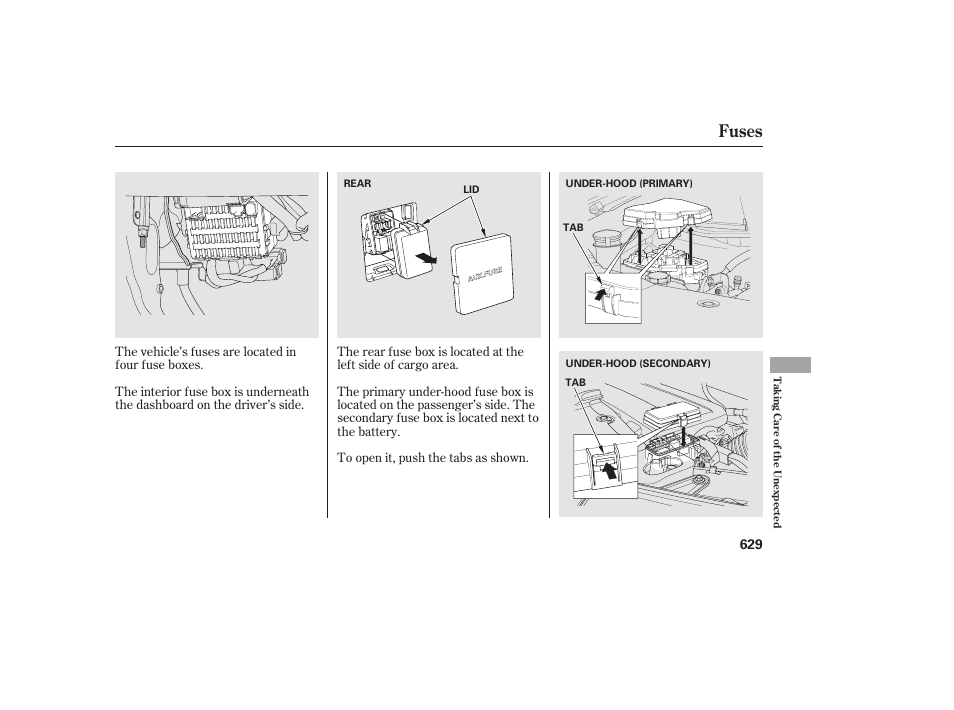 Fuses | HONDA 2012 Pilot User Manual | Page 637 / 682