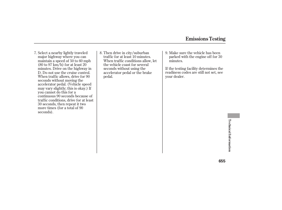 Emissions testing | HONDA 2012 Pilot User Manual | Page 663 / 682