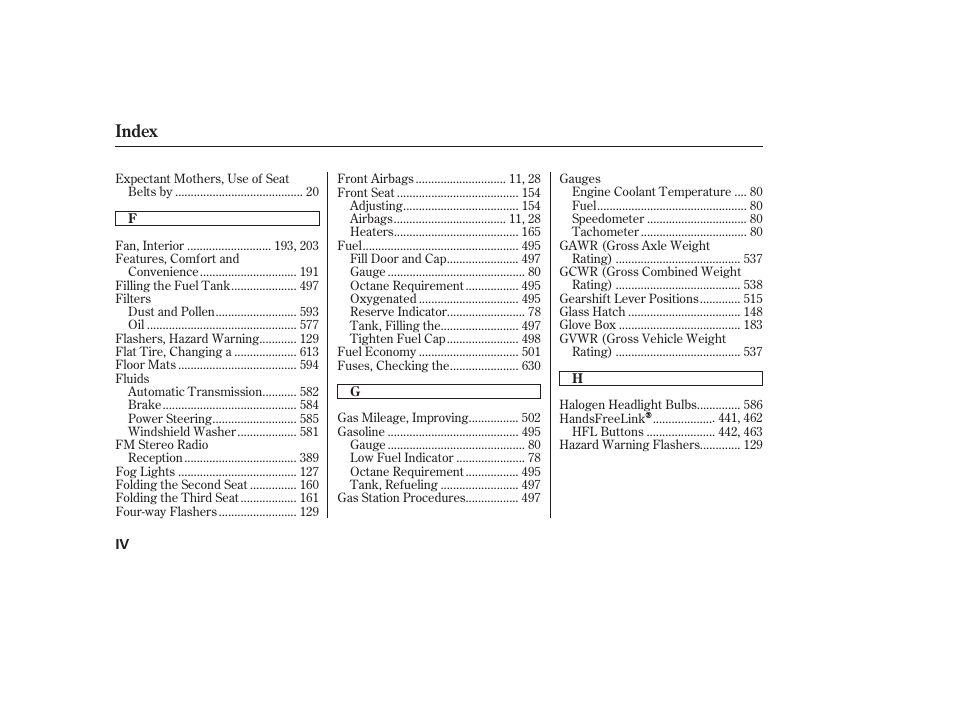 Index | HONDA 2012 Pilot User Manual | Page 674 / 682