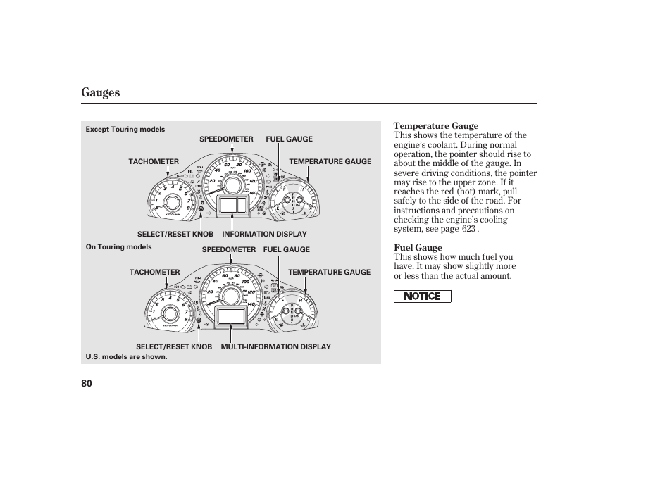 Gauges | HONDA 2012 Pilot User Manual | Page 88 / 682