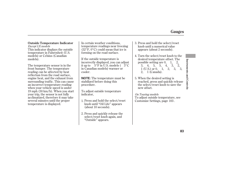 Gauges | HONDA 2012 Pilot User Manual | Page 91 / 682