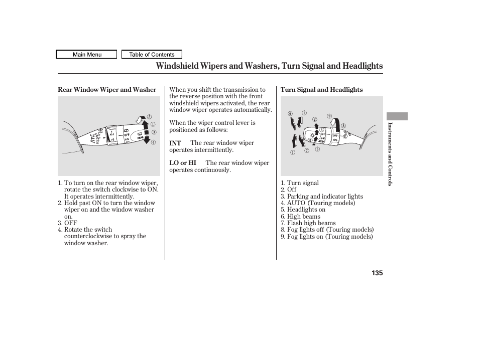 HONDA 2010 Odyssey User Manual | Page 138 / 526