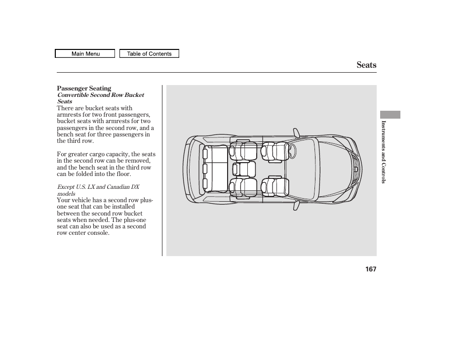 Seats, 2010 odyssey | HONDA 2010 Odyssey User Manual | Page 170 / 526