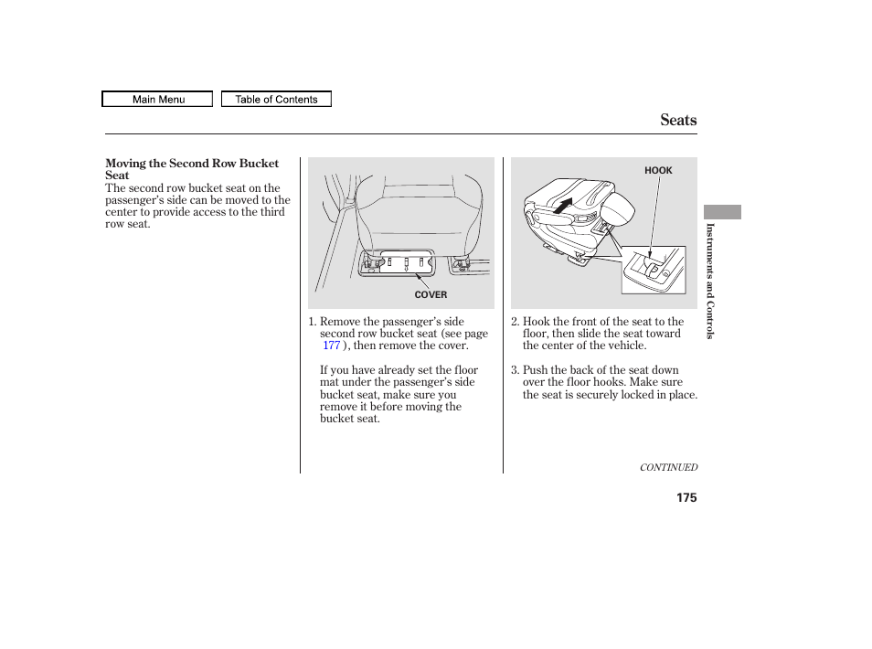 Seats, 2010 odyssey | HONDA 2010 Odyssey User Manual | Page 178 / 526