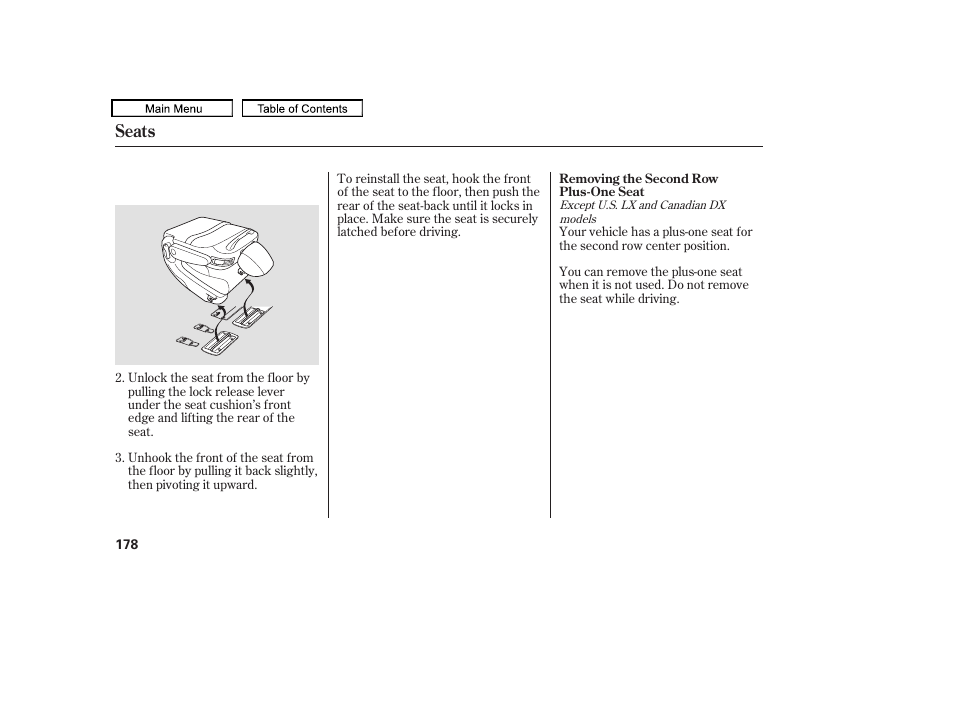 Seats | HONDA 2010 Odyssey User Manual | Page 181 / 526