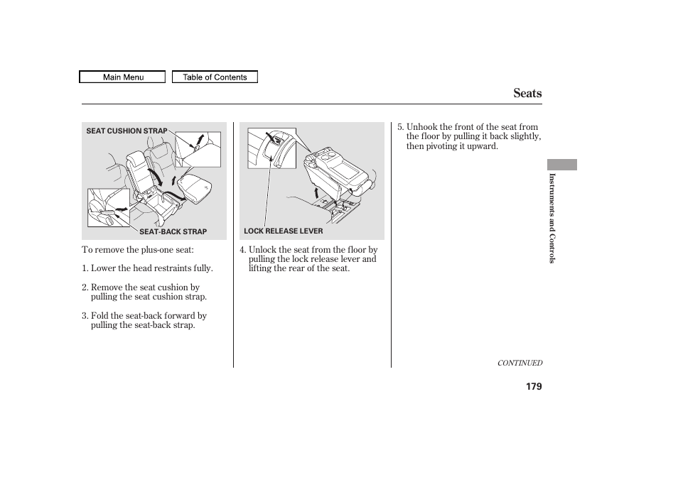 Seats, 2010 odyssey | HONDA 2010 Odyssey User Manual | Page 182 / 526