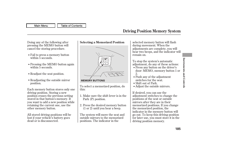 HONDA 2010 Odyssey User Manual | Page 188 / 526