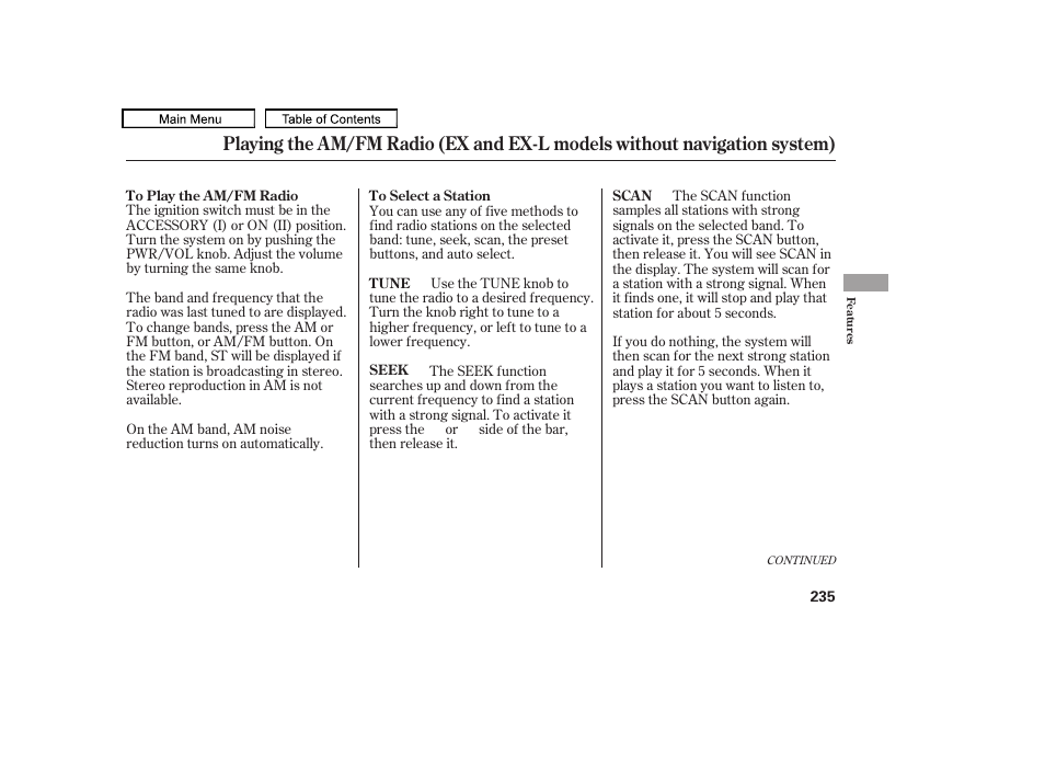 HONDA 2010 Odyssey User Manual | Page 238 / 526