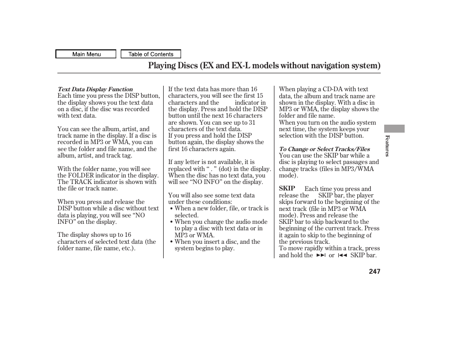 HONDA 2010 Odyssey User Manual | Page 250 / 526