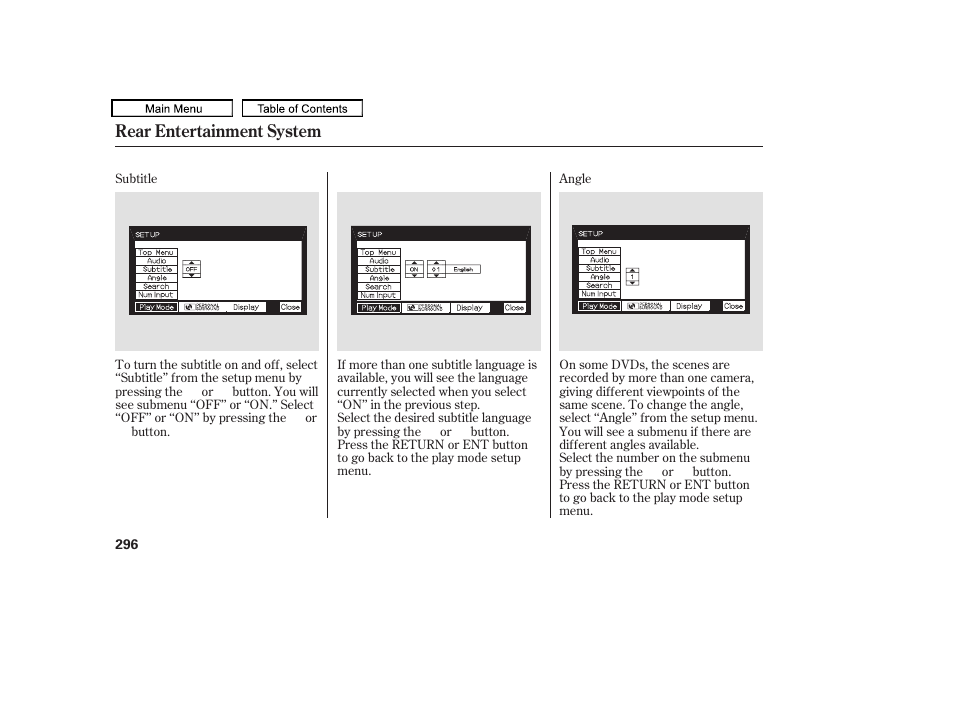 Rear entertainment system | HONDA 2010 Odyssey User Manual | Page 299 / 526