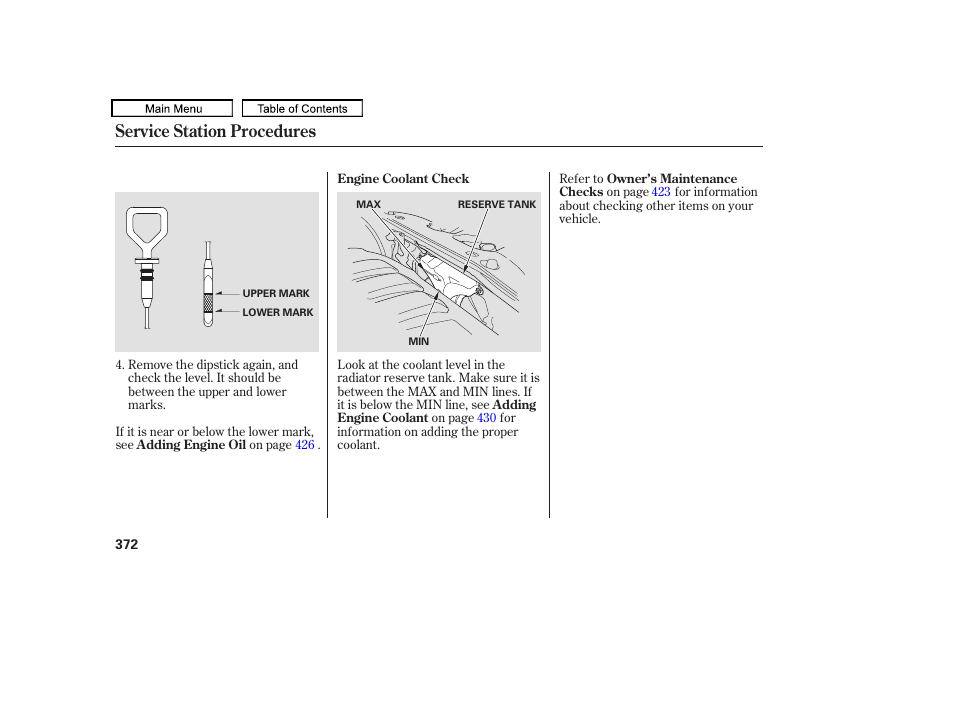 Service station procedures | HONDA 2010 Odyssey User Manual | Page 375 / 526