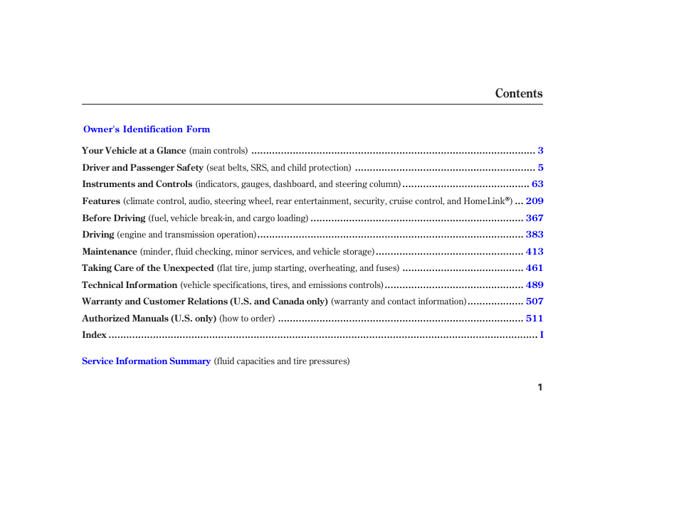 HONDA 2010 Odyssey User Manual | Page 4 / 526