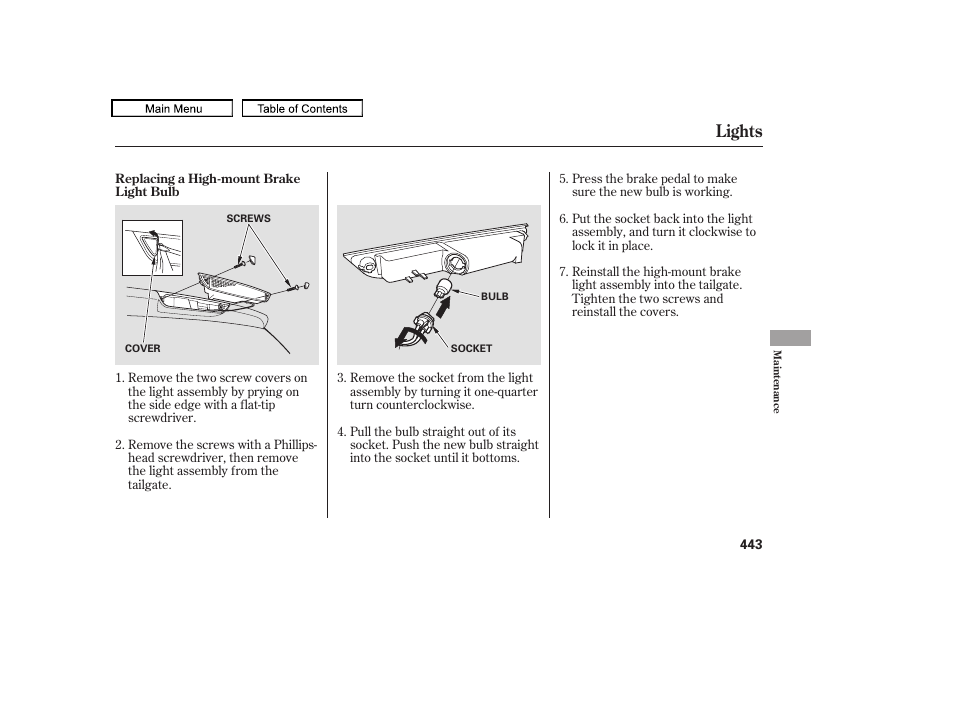 Lights | HONDA 2010 Odyssey User Manual | Page 446 / 526