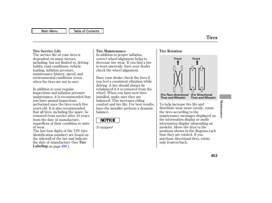 Tires | HONDA 2010 Odyssey User Manual | Page 456 / 526