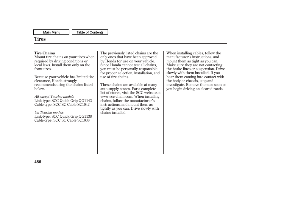 Tires | HONDA 2010 Odyssey User Manual | Page 459 / 526