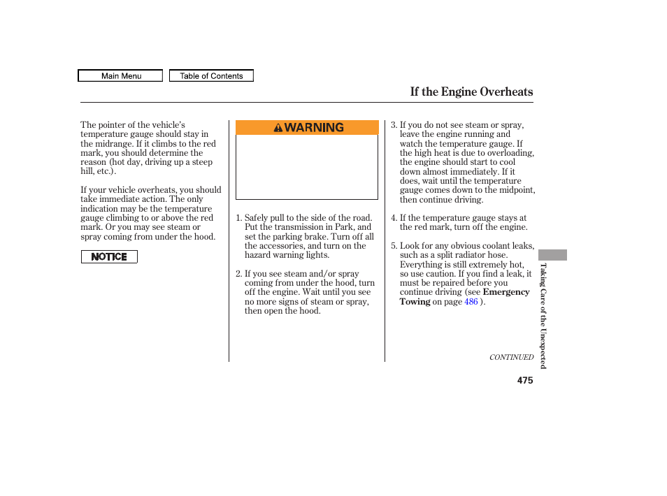 If the engine overheats, 2010 odyssey | HONDA 2010 Odyssey User Manual | Page 478 / 526